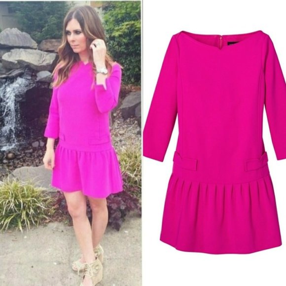 45 Dresses & Skirts - Victoria Beckham Fuchsia Drop Waist Dress Sz. XS